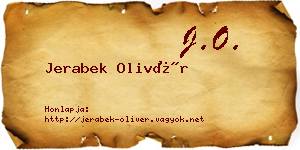 Jerabek Olivér névjegykártya